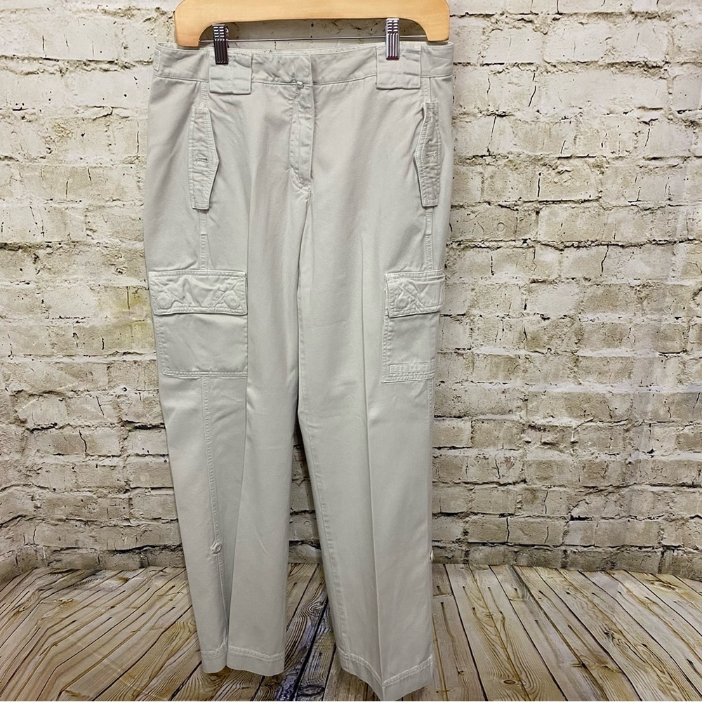 Vintage J Crew Khaki Cotton Cargo Tie Up Leg Pants